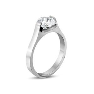 Stainless Steel CZ Cathedral Setting Ring